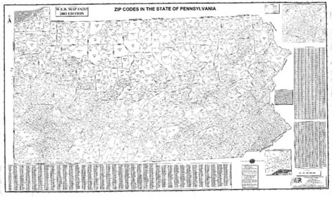 PENNSYLVANIA STATE LAMINATED Zip Code Wall Map 195 00 PicClick