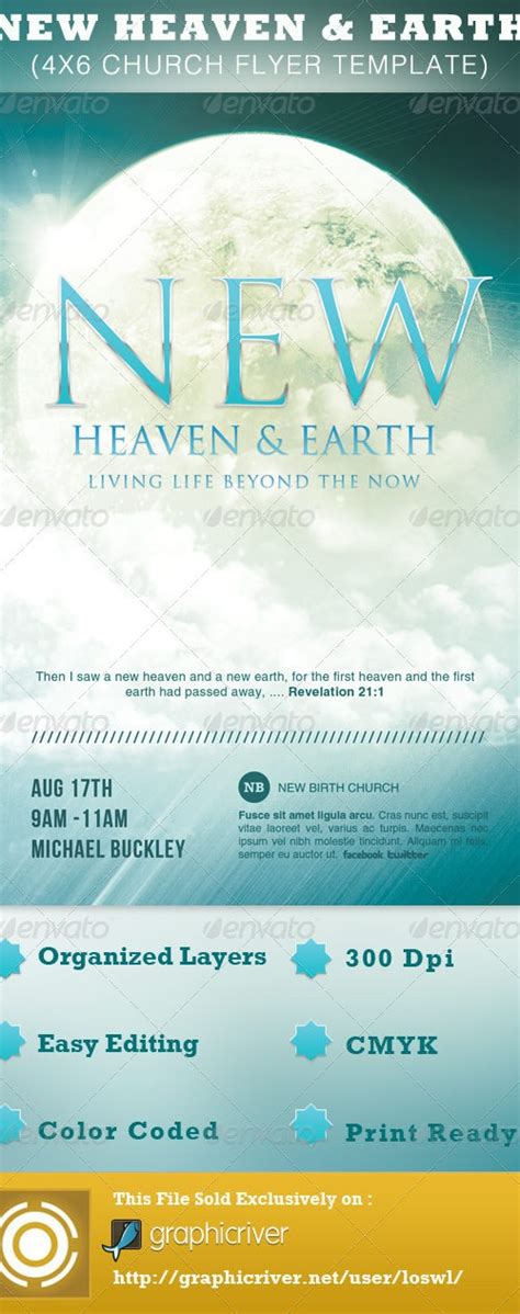 New Heaven And Earth Church Flyer Template By Loswl Graphicriver