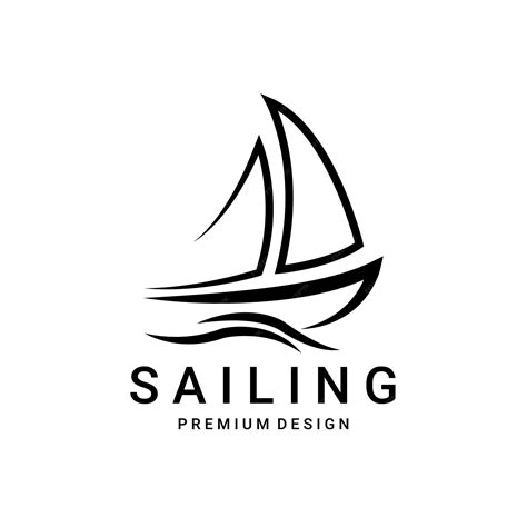 Premium Vector Simple Sailboat Logo Sailboat On Sea Ocean Wave With