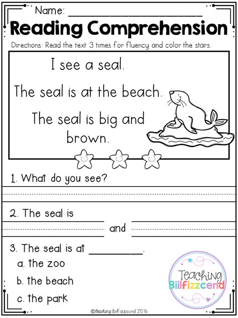 Free printable english worksheets for esl teachers. FREE Kindergarten Reading Comprehension Passages (SET 1) | Reading comprehension passages ...
