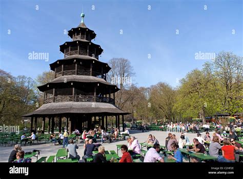 Chinese Tower English Garden Munich Bavaria Germany Stock Photo Alamy