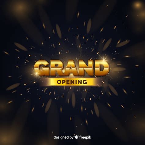 Free Vector Golden Letters Grand Opening Background