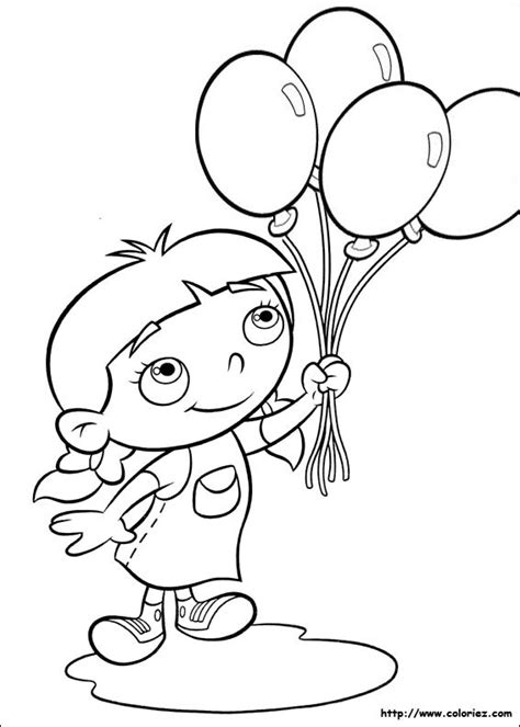Imprimer une grande collection de pages à colorier pour les enfants de 5 ans. Coloriage Une fille porte des ballons dessin gratuit à ...