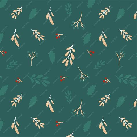 Premium Vector Winter Floral Seamless Pattern In Abstract Style On