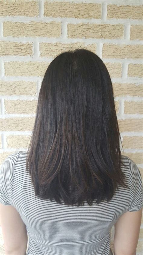 Proceed and comb your left sideways hair, right sideways hair and hair on the back of the head straight toward its natural growing direction. Medium length haircut & hairstyle // cut | style | lob ...