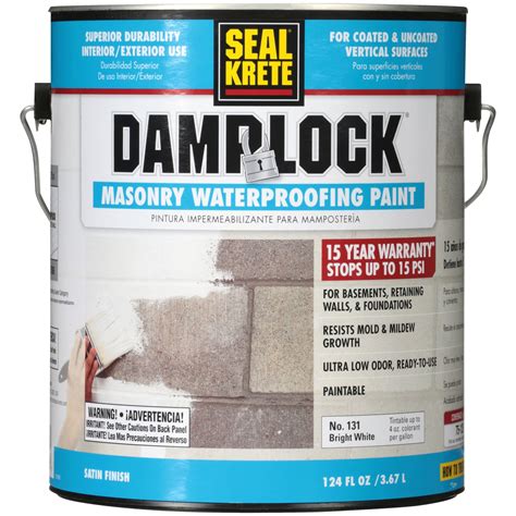 Bright White Seal Krete Damplock Masonry Waterproofing Paint Gallon