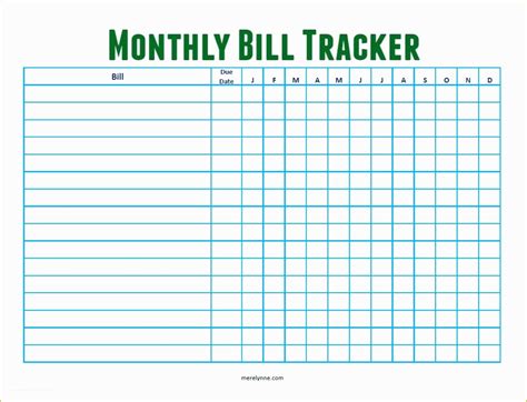Free Payment Tracker Template Of Monthly Bill Tracker From
