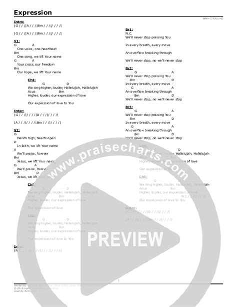 Expression Chords PDF Highlands Worship PraiseCharts