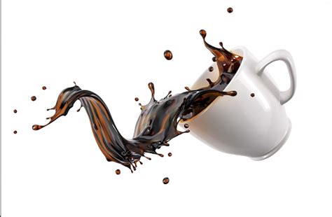 화이트 컵 찻잔에서 밖으로 튀는 액체 커피 파 0명에 대한 스톡 사진 및 기타 이미지 Istock