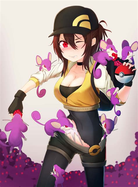 Download Pokémon Go Female Protagonist With Many Rattata On Her