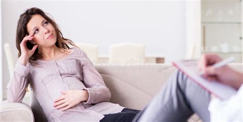 Pregnant Woman Visiting Psychologist Doctor Stock Image Image Of Health Help 153408313