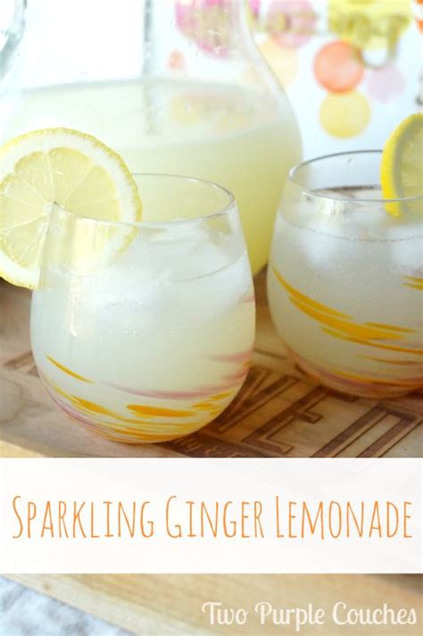 Sparkling Ginger Lemonade Two Purple Couches