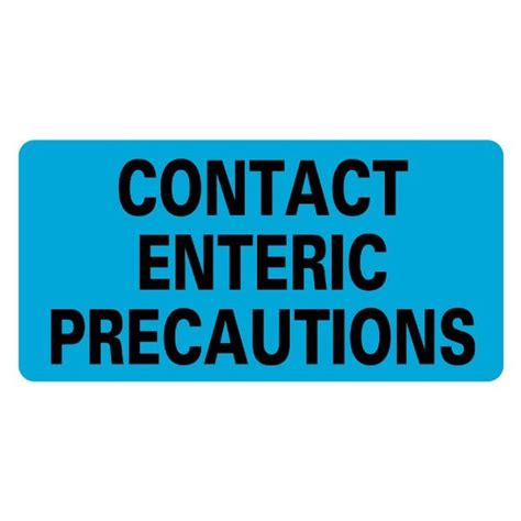 Contact Enteric Precautions Infection Control Medical Labels Blue