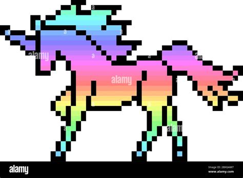 Vector Pixel Art Unicorn Isolated Ad Sponsored Pixel Vector Art The