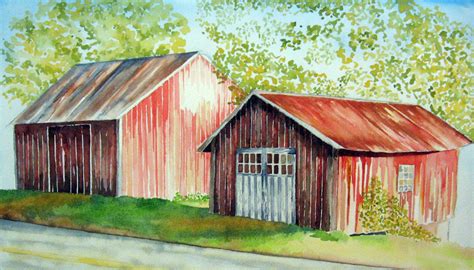 Citrasolv Collage And Watercolor Midwest Barns Leslie White