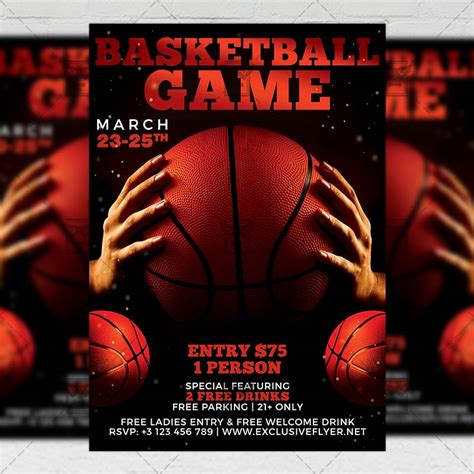 Basketball Game Night Flyer Sport A5 Template Exclsiveflyer Free