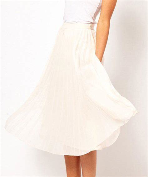 50 Off Pleated Solid Color Chiffon Simple Style High Waist Womens Skirt Rosegal