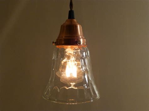 Copper Pendant Light With Hammered Glass By Vintagecopperworks