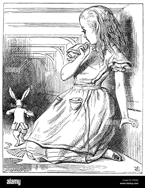 Alice Au Pays Des Merveilles Nalice Et Le Lapin Blanc Illustration Par John Tenniel