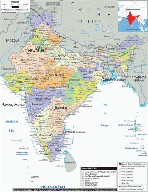 Índia Mapas Geográficos Da Índia Enciclopédia Global™