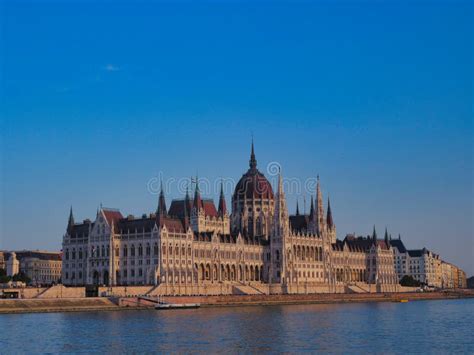 Hungarian Parliament Building From Danube River Stock Image Image Of
