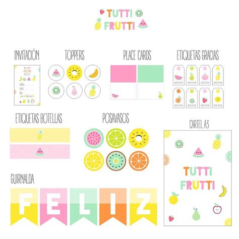 Imprimible Fiesta Tutti Frutti Nina Designs Temas Para Fiestas