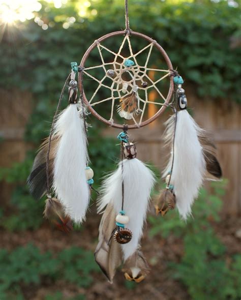 Luck And Health Dreamcatcher Copper Turquoise Native American Handmade Small By Dreamforum
