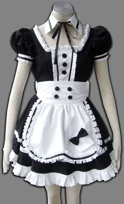 Black Short Sleeves Cute Cosplay Maid Costume Maid Costume Apron