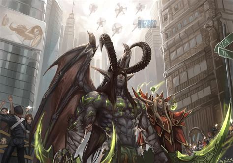 illidan and kael thas in the city