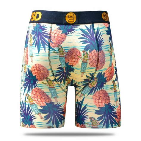 Psd Pineapple Hula Girls Tropical Hawaiian Mens Boxer Briefs Underwear