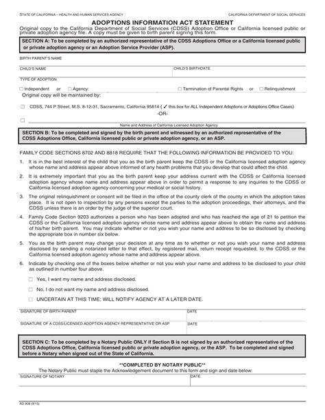 Form Ad908 Fill Out Sign Online And Download Fillable Pdf California Templateroller