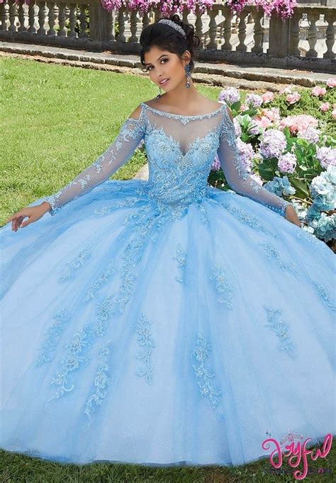 Crystal Bead Embroidered Quinceañera Ballgown 60102 Long Sleeve