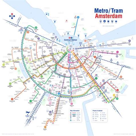 Amsterdam Metro Tram Amsterdam Map Transport Map Amsterdam Travel