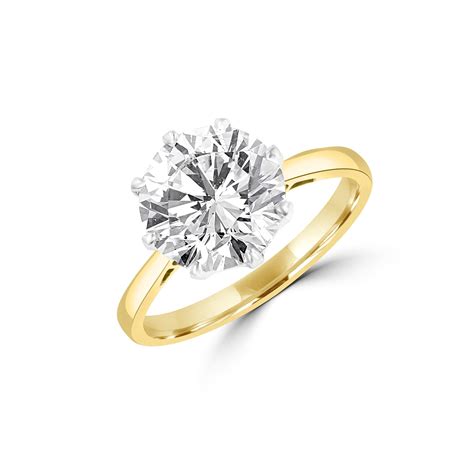 Three Carat Round Brilliant Cut Diamond Solitaire Ring Womens From