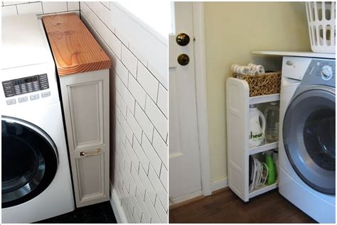 Perhaps dual trash cans, with a garbage can and a recylce bin or a small trash can for just your food scraps, or a motion sensor trash can is ideal. 13 Clever Pull Out Laundry Storage and Organization Ideas