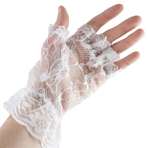 lace fingerless gloves madonna la1205 white