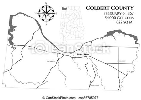 Map Of Colbert County In Alabama Large And Detailed Map Of Colbert