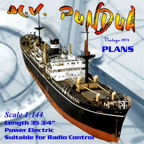 Full Size Printed Plan Wwii Cargo Steamer 1144 Scale 35 Mv Pundua