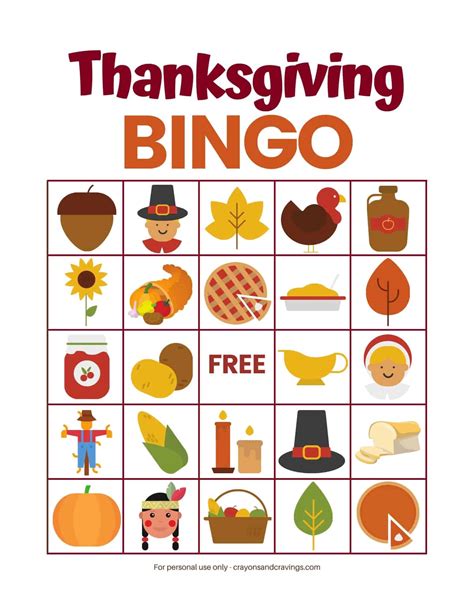 Thanksgiving Bingo Game Free Printable Printable Templates