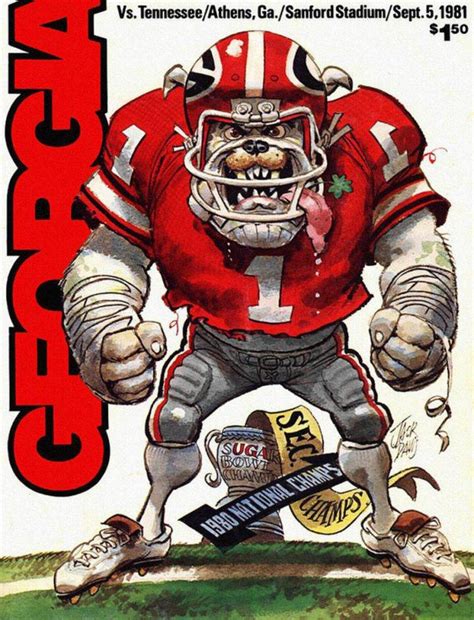Georgia Bulldogs 1981 Football Program Poster Canvas Wall Art Print