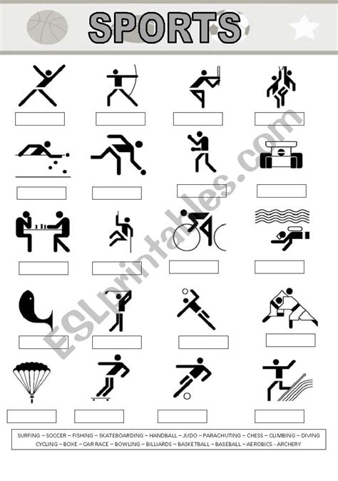 Sports Matching Activity Esl Worksheet By Bruandujar