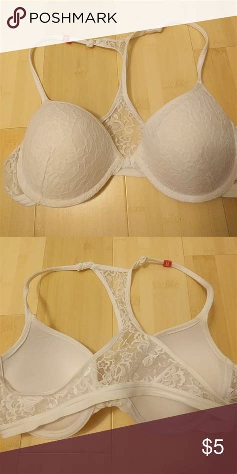 White Lace Push Up Bra Racerback Bra Barely Worn Too Small For Me So