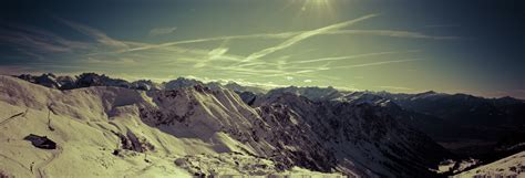 Wallpaper Sky Panorama Snow Ski Mountains Alps Germany