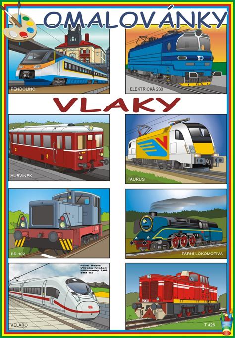 Vlaky omalovánky Potvor pomáhat tvořit