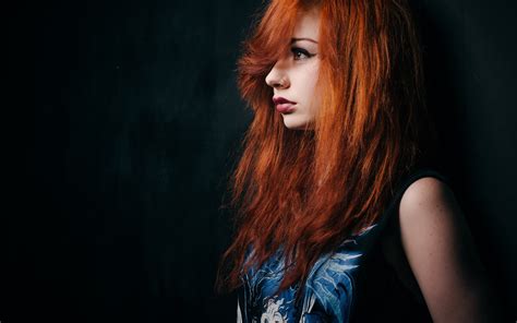 Lovely Girl Redhead Piercing Photo Wallpaper X