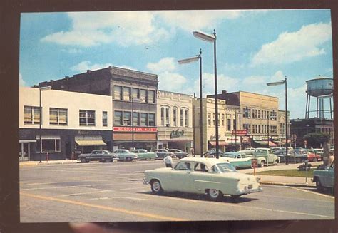 Frankfort Indiana Downtown Street Scene Old Cars Postcard Copy Stores