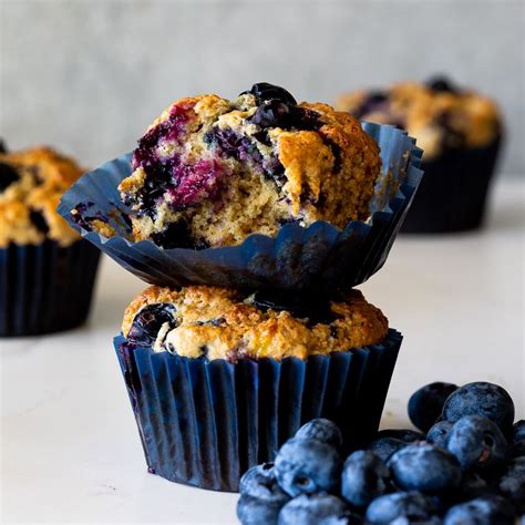 Easy Healthy Blueberry Muffins Studded With Juicy Blueberries Made With