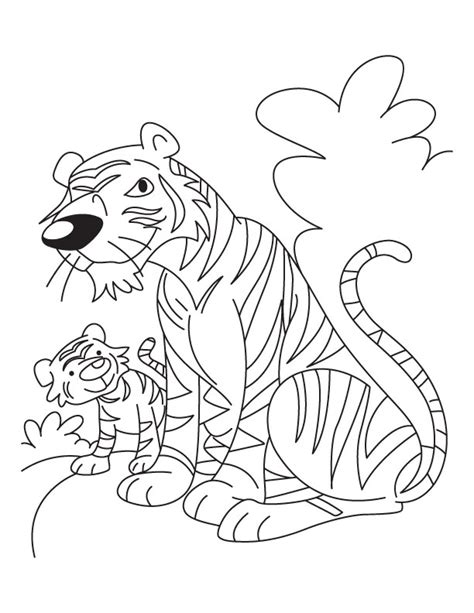 Mother Tiger And Baby Tiger Cub Coloring Page Download Free Mother