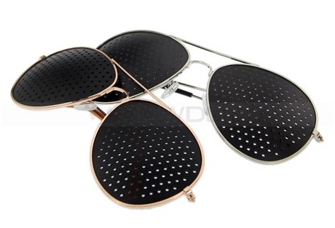 Gold Metal Frame Fashion Mini Pinhole Glasses Eyesight Vision Improve Tool Buy Mini Pinhole