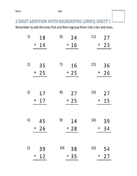 Addition With Regrouping Activity